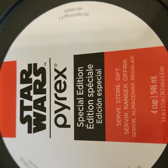 Star Wars Pyrex Special Edition Glass Food Storage Bowls, 4 cups each, new - Picture 3 of 8